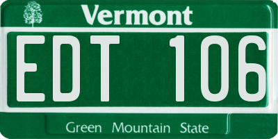 VT license plate EDT106