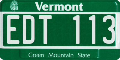 VT license plate EDT113