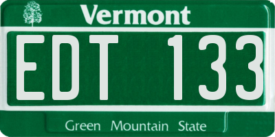 VT license plate EDT133