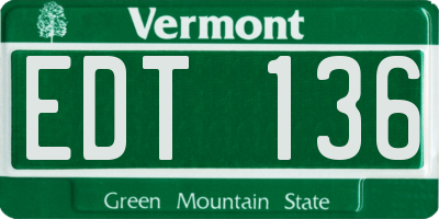 VT license plate EDT136