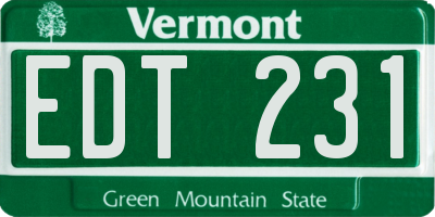 VT license plate EDT231