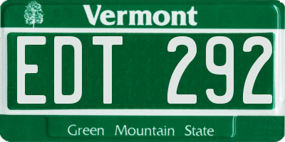 VT license plate EDT292