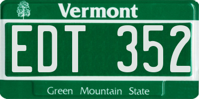 VT license plate EDT352