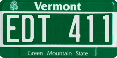 VT license plate EDT411