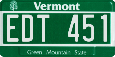 VT license plate EDT451