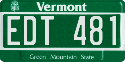 VT license plate EDT481