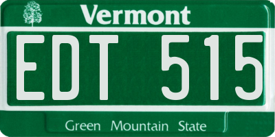 VT license plate EDT515