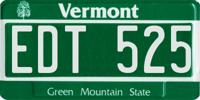 VT license plate EDT525