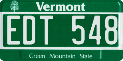 VT license plate EDT548