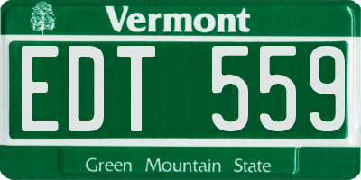 VT license plate EDT559