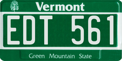 VT license plate EDT561