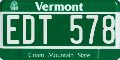 VT license plate EDT578