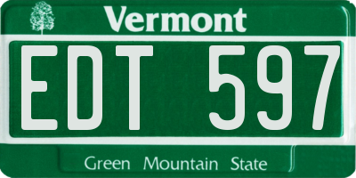 VT license plate EDT597