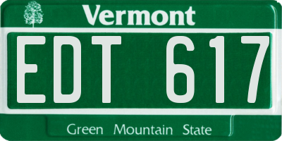 VT license plate EDT617