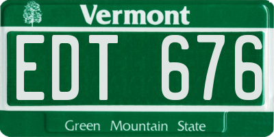 VT license plate EDT676