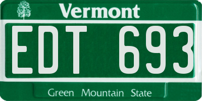 VT license plate EDT693
