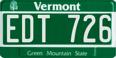 VT license plate EDT726
