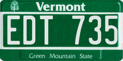 VT license plate EDT735