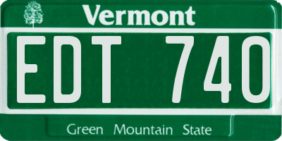 VT license plate EDT740