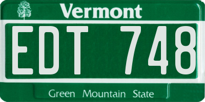 VT license plate EDT748