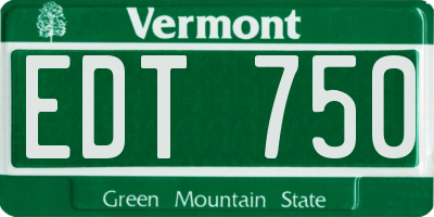 VT license plate EDT750