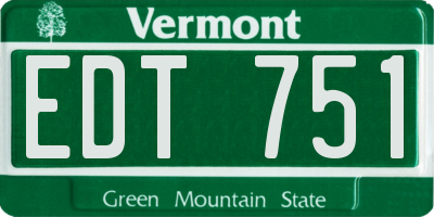 VT license plate EDT751