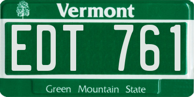 VT license plate EDT761