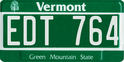 VT license plate EDT764