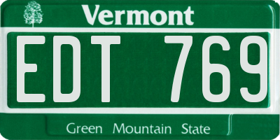 VT license plate EDT769