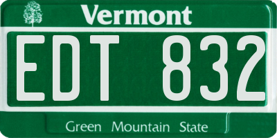 VT license plate EDT832