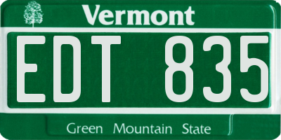 VT license plate EDT835