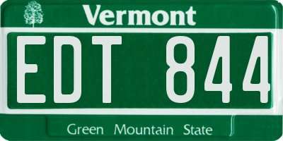 VT license plate EDT844