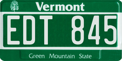 VT license plate EDT845