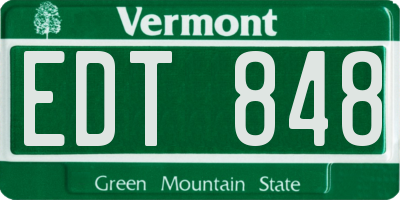 VT license plate EDT848