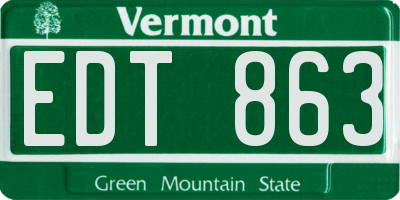 VT license plate EDT863
