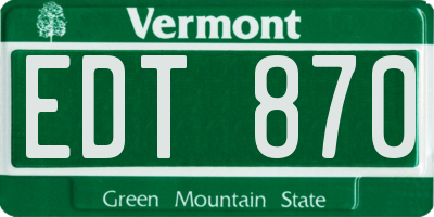VT license plate EDT870