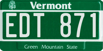 VT license plate EDT871