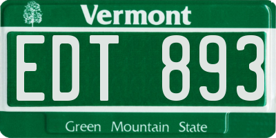 VT license plate EDT893