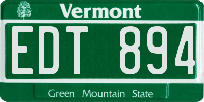 VT license plate EDT894