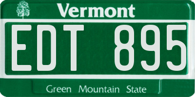 VT license plate EDT895