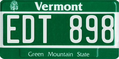 VT license plate EDT898