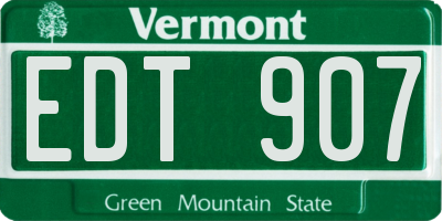 VT license plate EDT907
