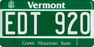 VT license plate EDT920
