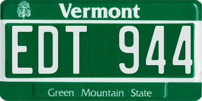 VT license plate EDT944