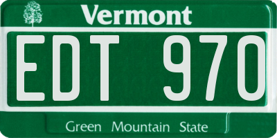 VT license plate EDT970