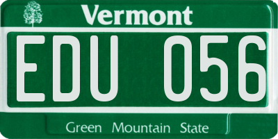 VT license plate EDU056