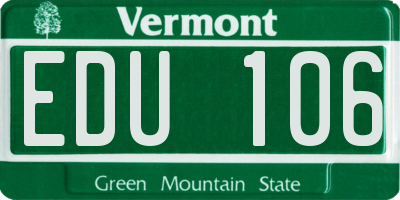 VT license plate EDU106
