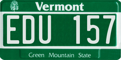 VT license plate EDU157