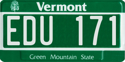 VT license plate EDU171