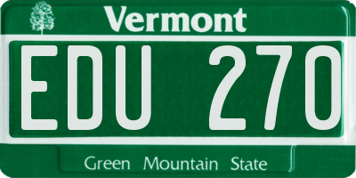 VT license plate EDU270